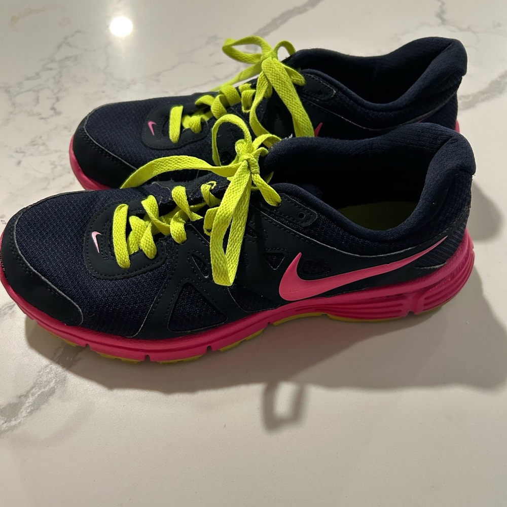 Nike Revolution 2 Sneakers with Neon Accents Size 9